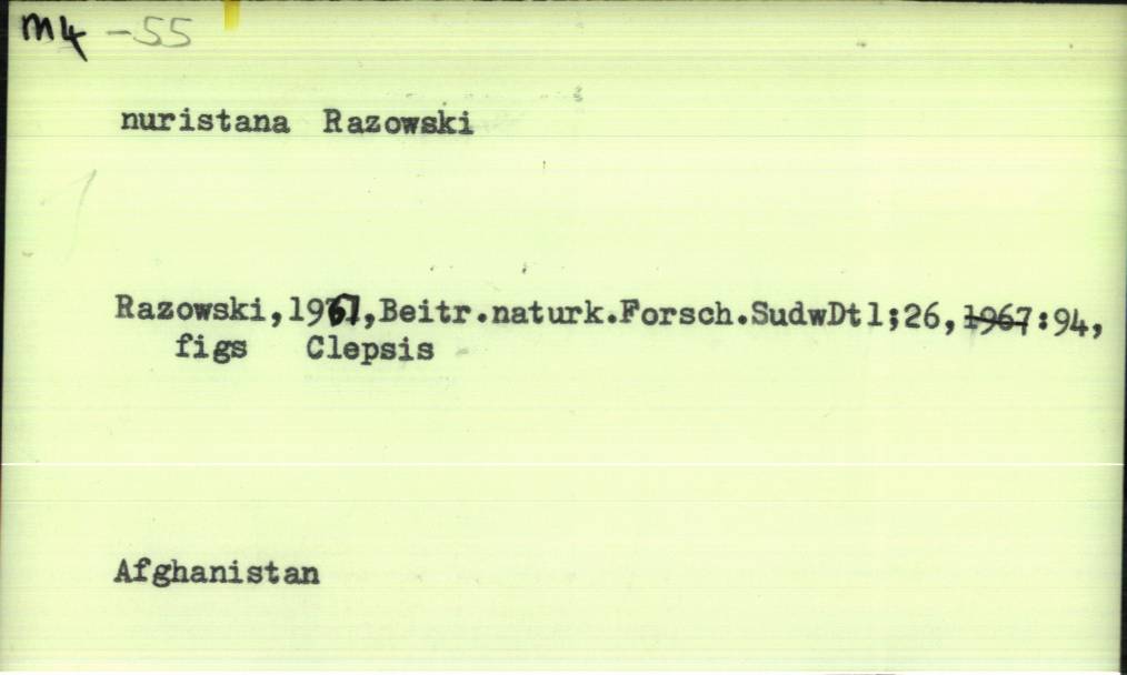 front of card